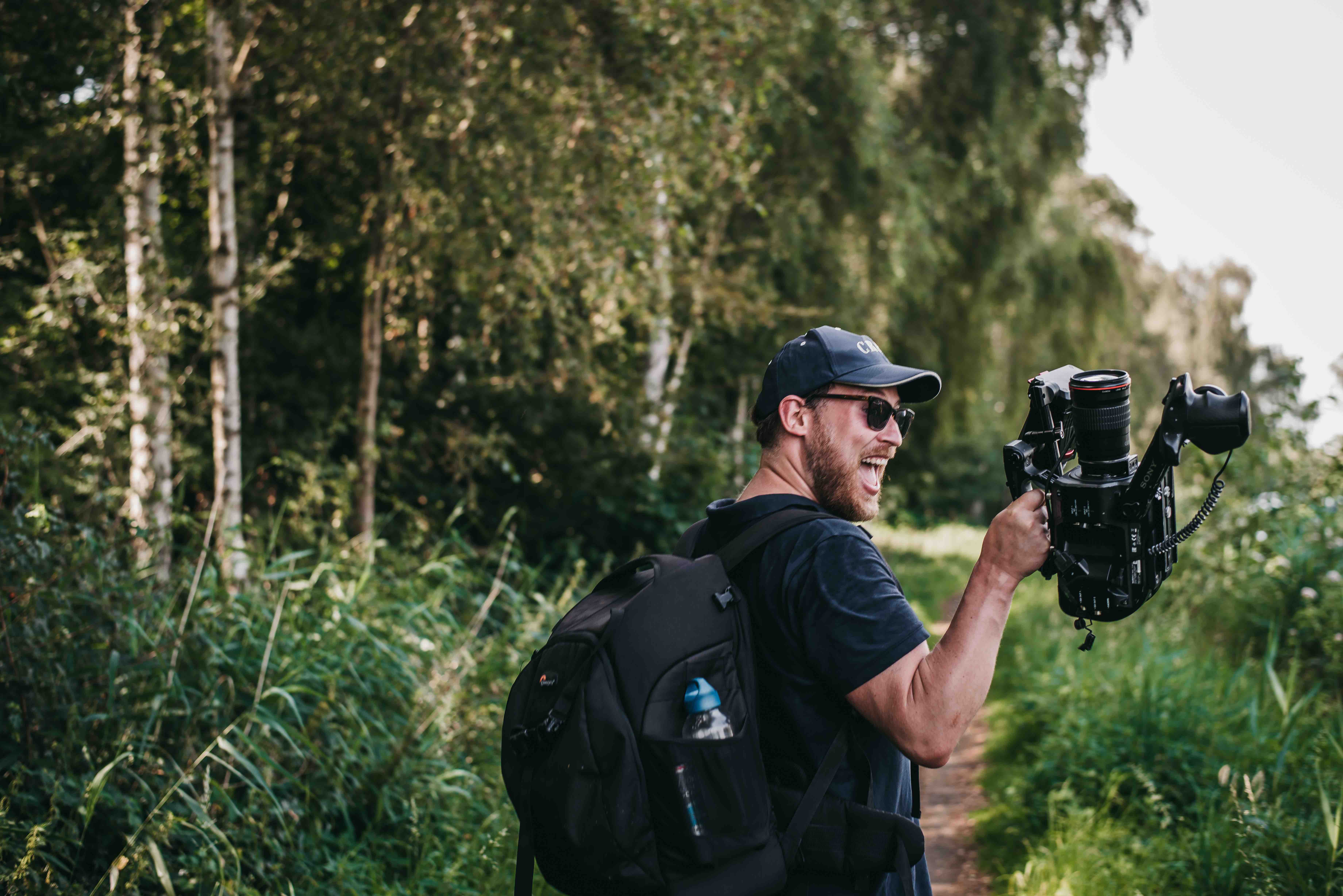 Cameraman met camera Cameraman voorbeeld
