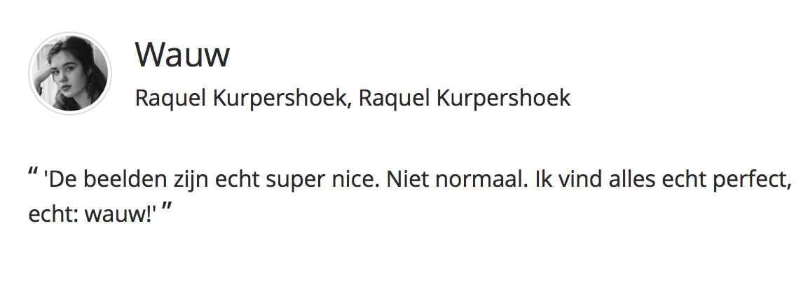Nog een blije klant :-) Goede review promotiefilm